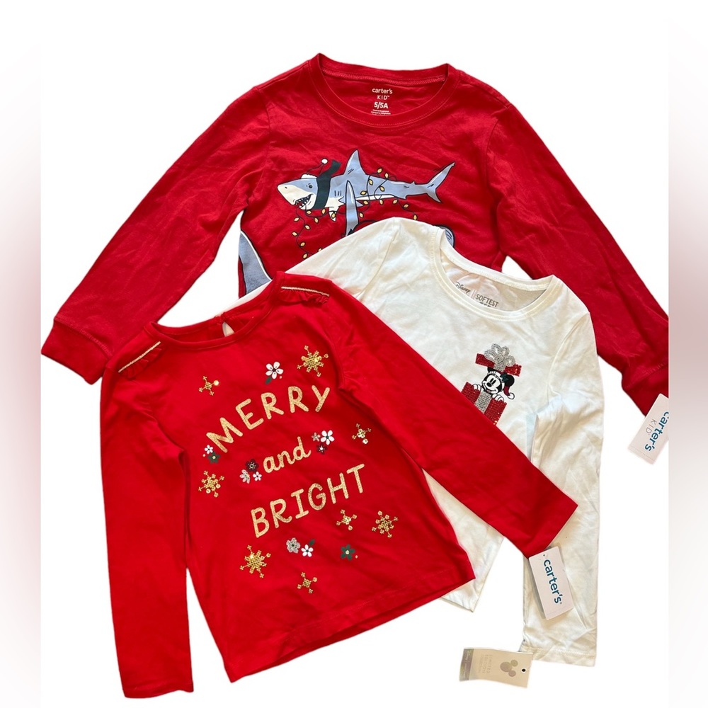 Little Girls long sleeve shirts bundle set of 3 ( 5t)